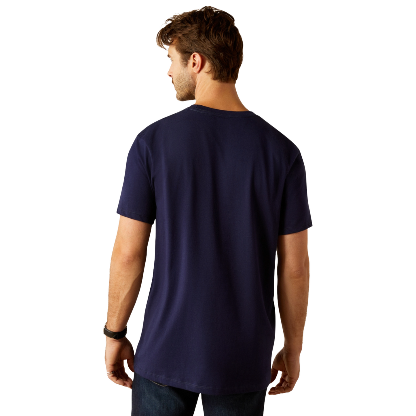 Ariat Men's Vertical Logo Classic Blue & White T-Shirt 10055150