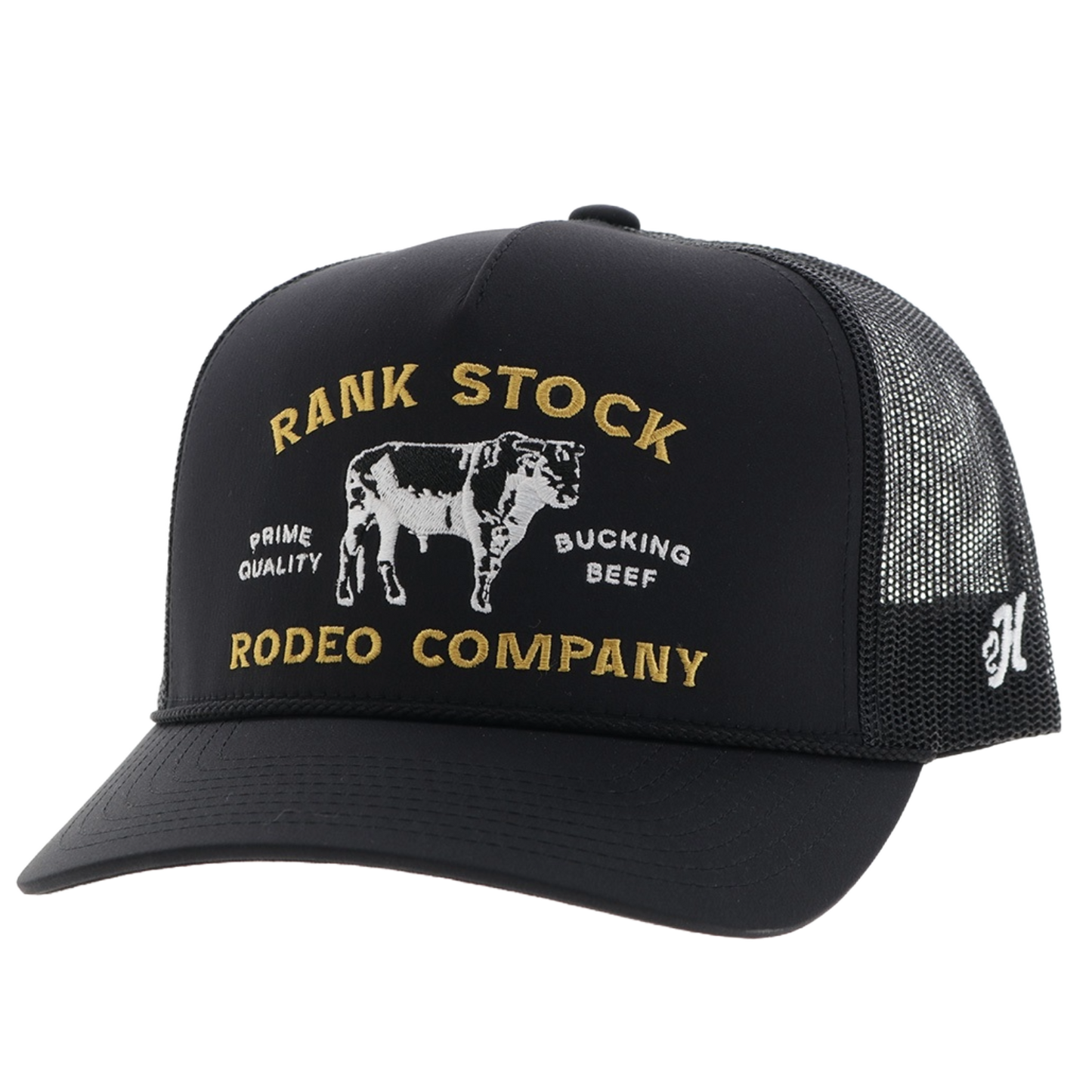 Hooey Men's Rank Stock Black 5 Panel Trucker Hat 2562T-BK