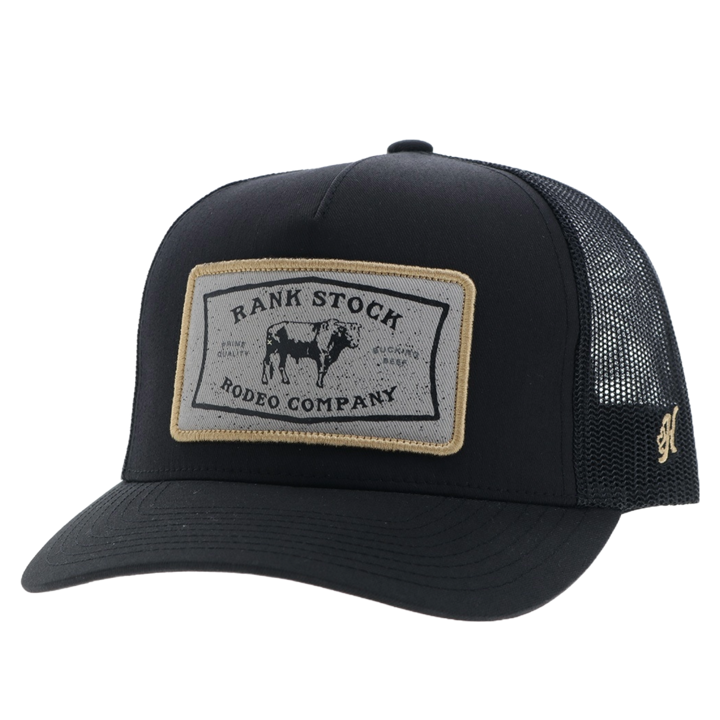 Hooey Men's Rank Stock 5-Panel Black Snapback Hat 2561T-BK