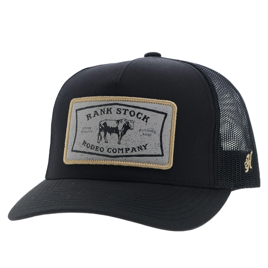 Hooey Men's Rank Stock 5-Panel Black Snapback Hat 2561T-BK