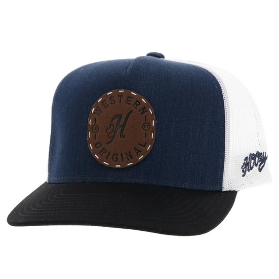 Hooey Men's Spur 5-Panel Denim & White Snapback Hat 2514T-DEWH