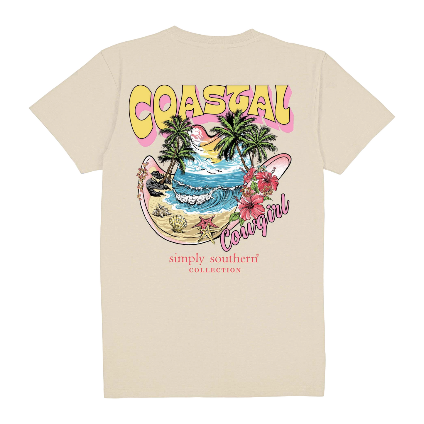 Simply Southern Ladies Coastal Cowgirl Graphic T-Shirt SS-COASTALCOWGIRL-WISP