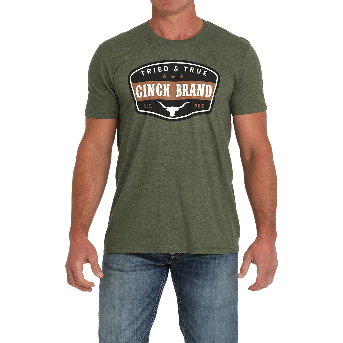 Cinch Men's Olive Green Tried & True Short Sleeve T-Shirt MTT1690672