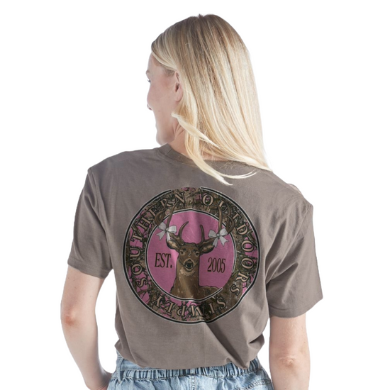 Simply Southern Ladies Deer Graphic Heather T-Shirt SS-DEER-DESERTHTHR