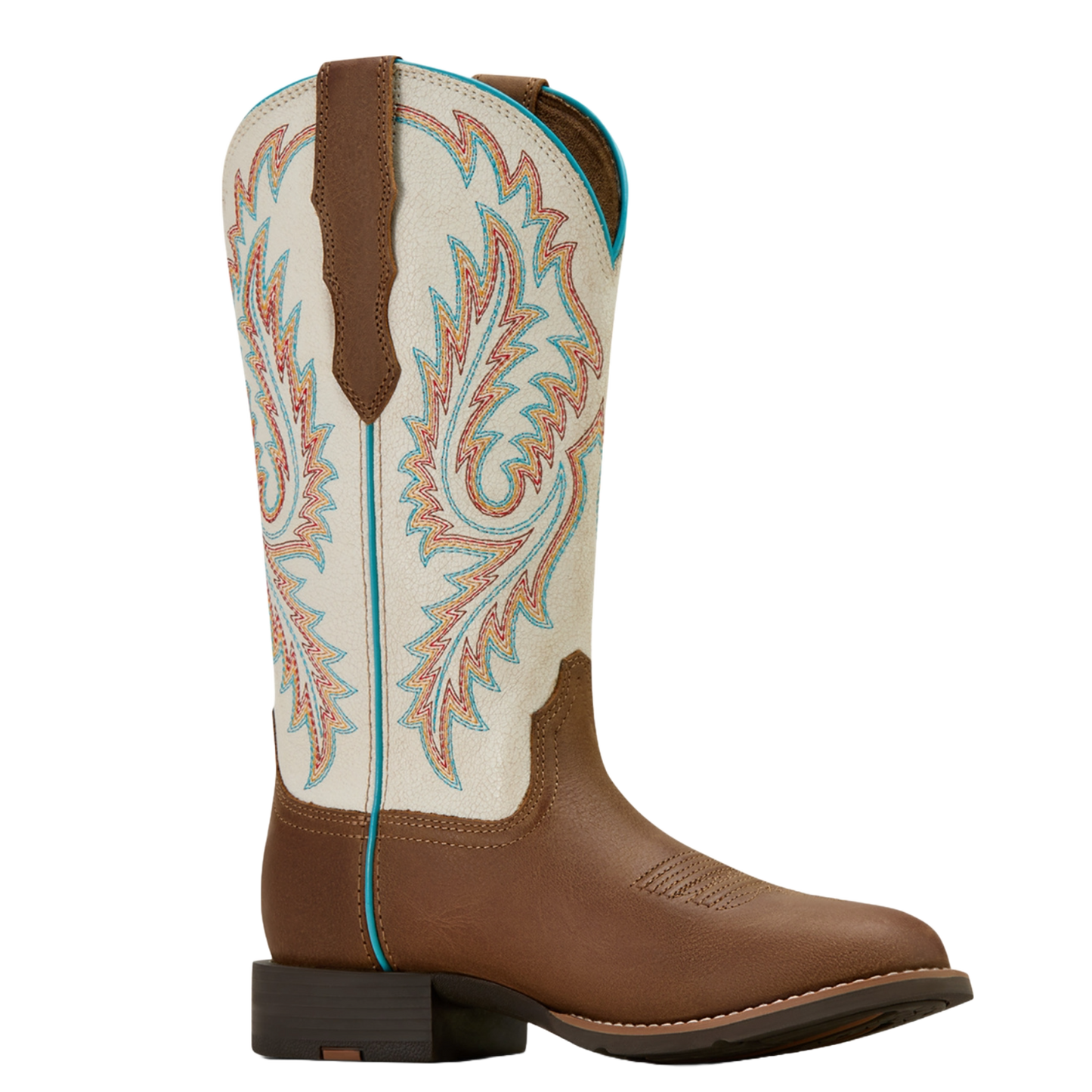 Ariat Ladies Round Up Embroidered Sandstorm White Western Boot 10061142