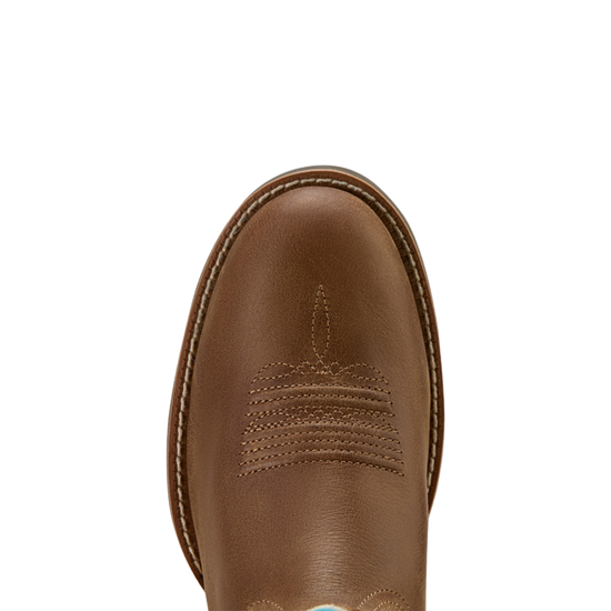 Ariat Ladies Round Up Embroidered Sandstorm White Western Boot 10061142