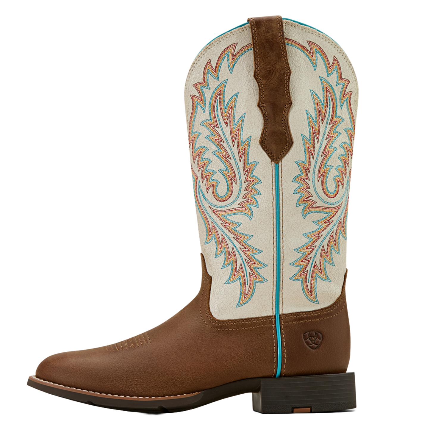 Ariat Ladies Round Up Embroidered Sandstorm White Western Boot 10061142