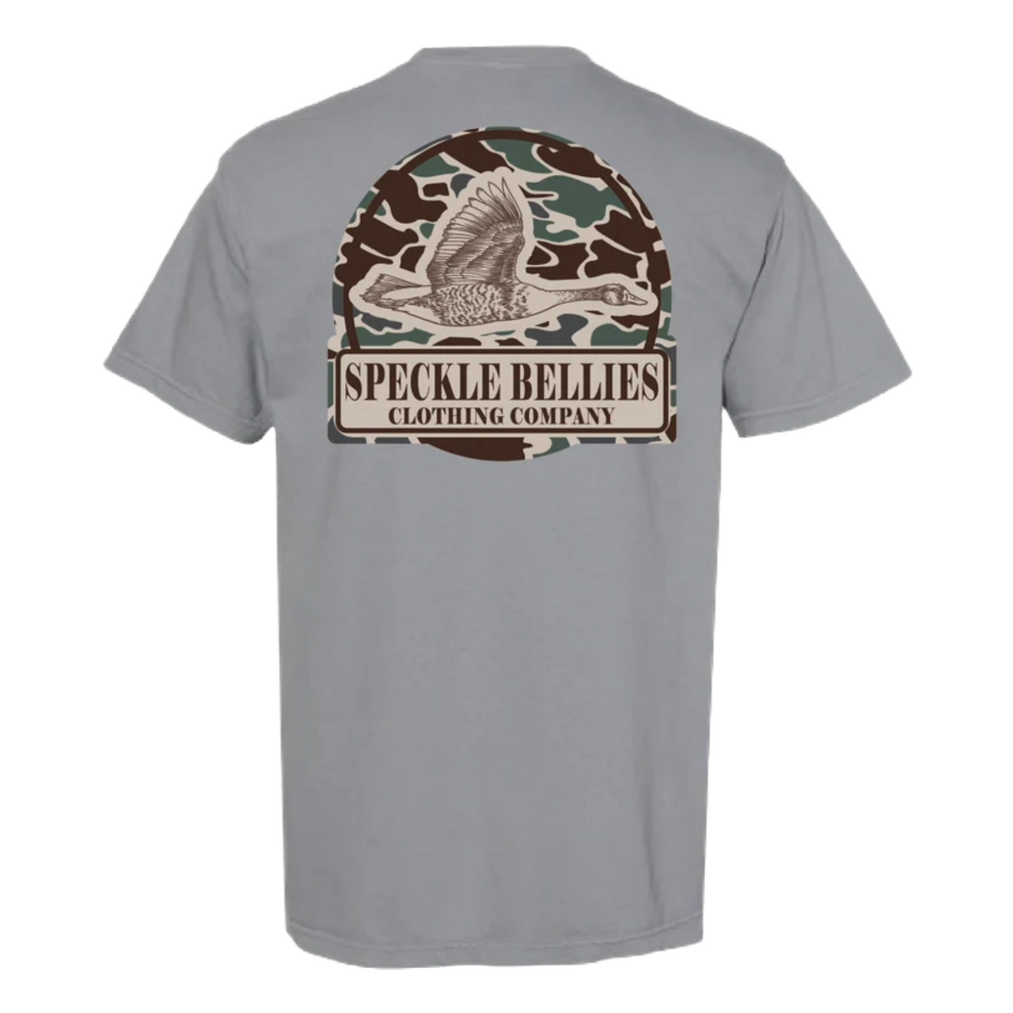 Speckle Bellies Men's Camo Graphic Silver T-Shirt CAMO-SIL