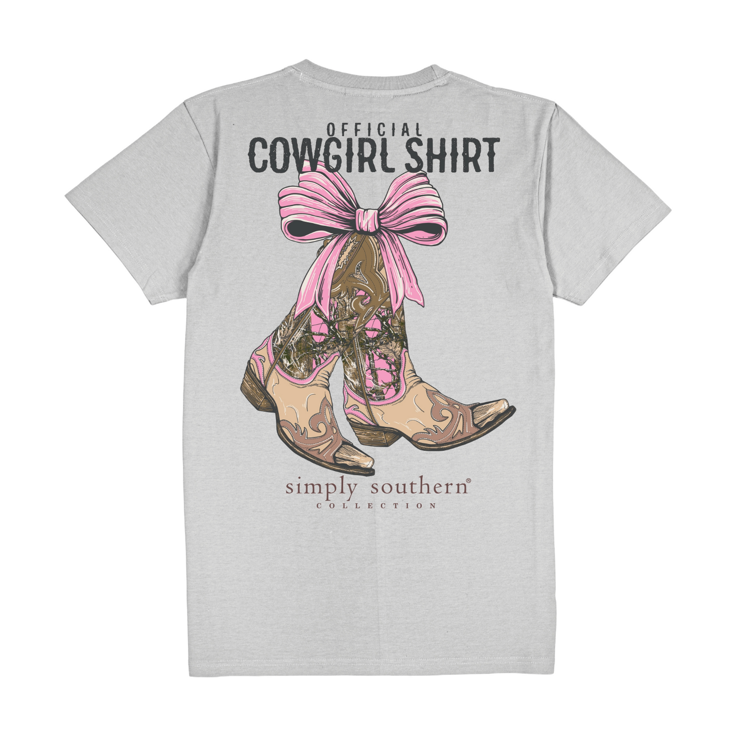 Simply Southern Ladies 'Official Cowgirl T-Shirt SS-COWGIRLBOOT-FOG