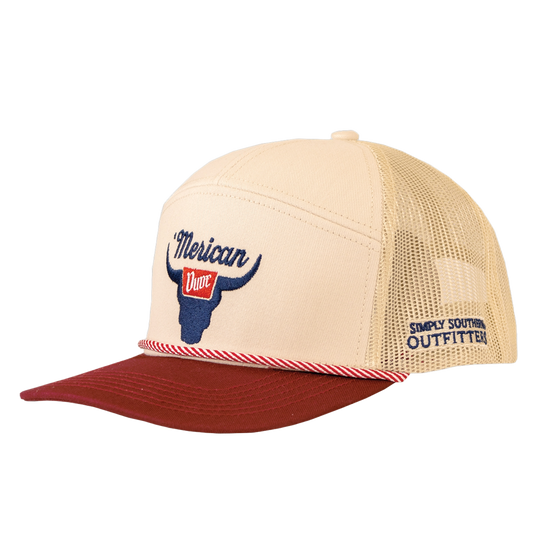 Simply Southern Men's 'Merican Bull Embroidered Hat 0125-MN-HAT-EMB-BULL