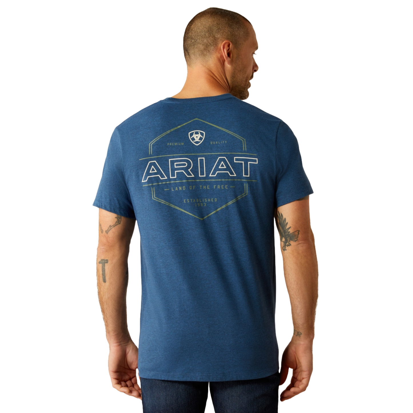 Ariat Men's Line Frame Hex Denim Black Heather T-Shirt 10054773