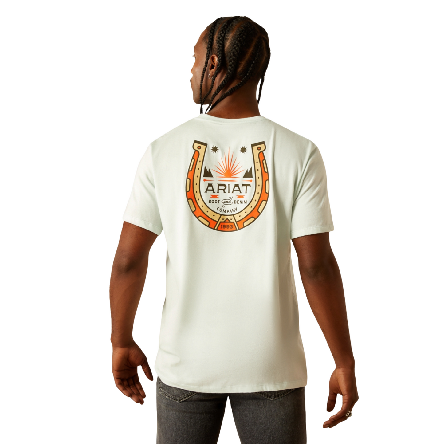 Ariat Men's Lucky Shoe Glacier Blue Short Sleeve T-Shirt 10054834