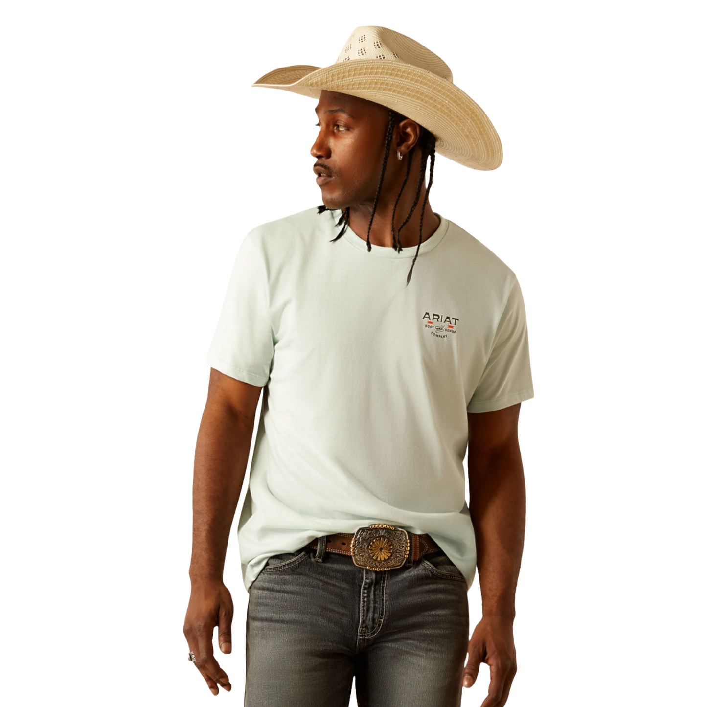 Ariat Men's Lucky Shoe Glacier Blue Short Sleeve T-Shirt 10054834