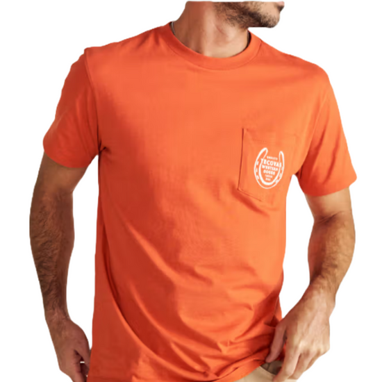 Tecovas Men's Horseshoe Graphic Orange Pocket T-Shirt 40320OGB