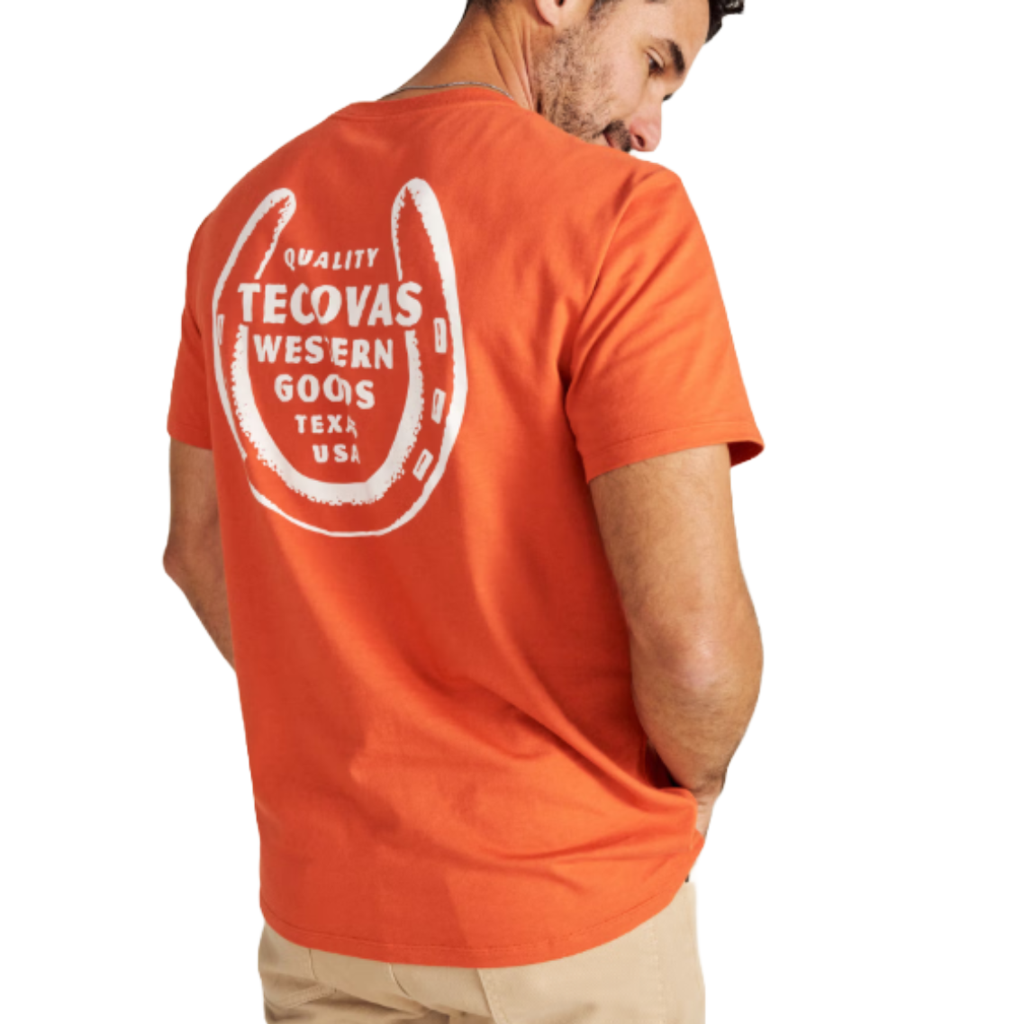 Tecovas Men's Horseshoe Graphic Orange Pocket T-Shirt 40320OGB