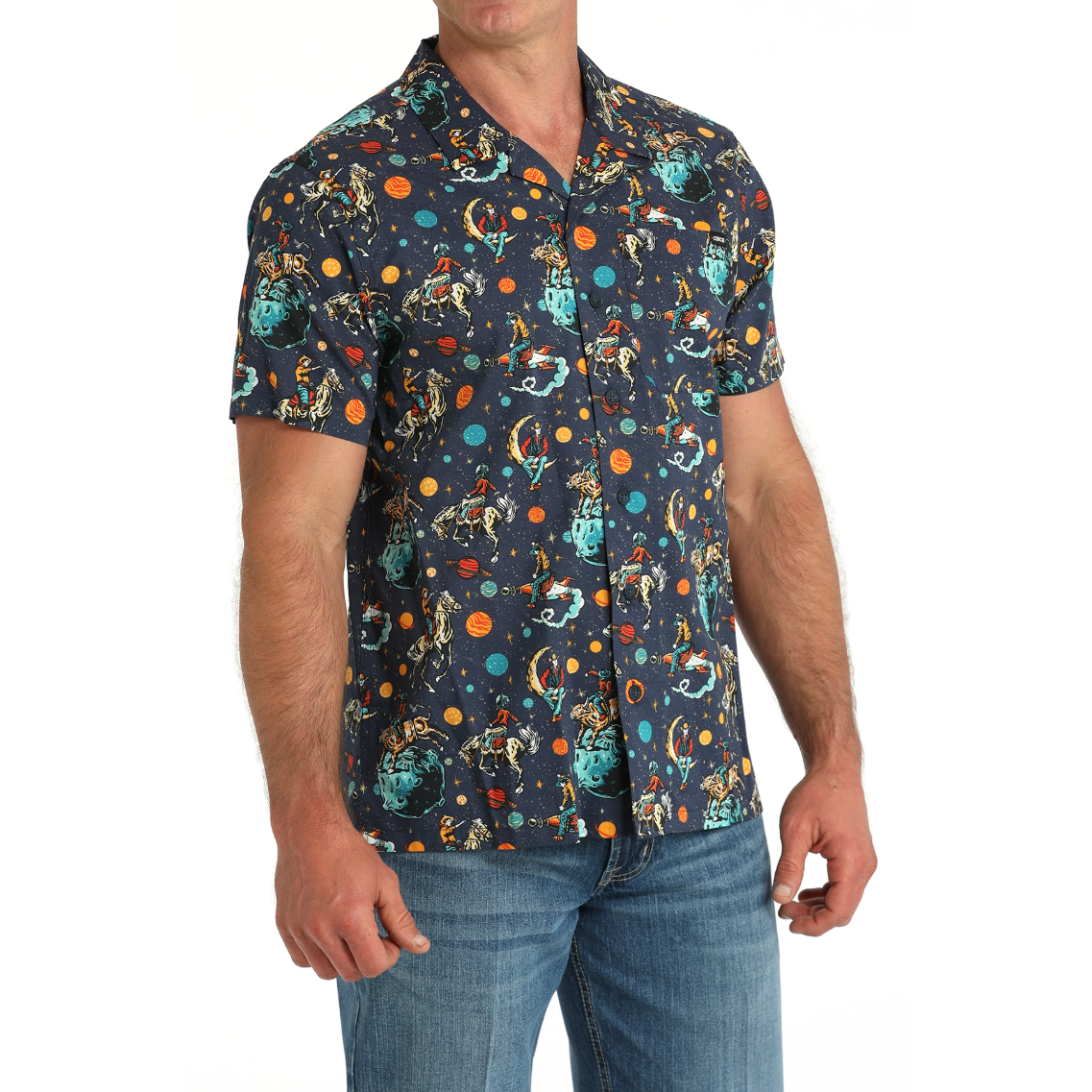 Cinch Men's Navy Space Cowboy Camp Button Shirt MTW1401053