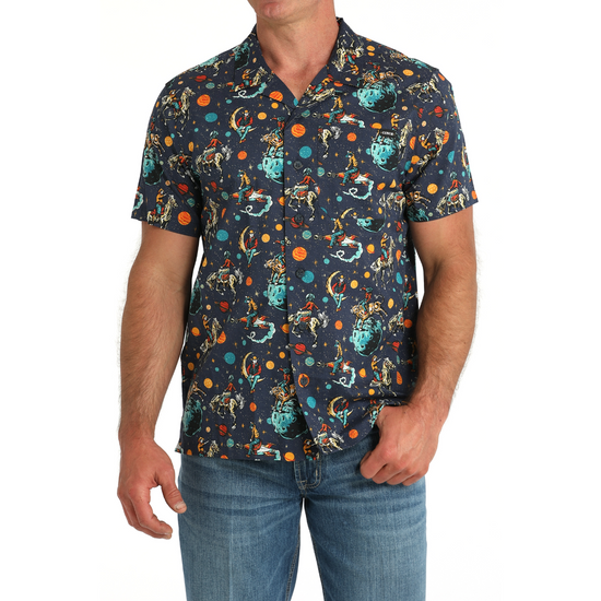 Cinch Men's Navy Space Cowboy Camp Button Shirt MTW1401053