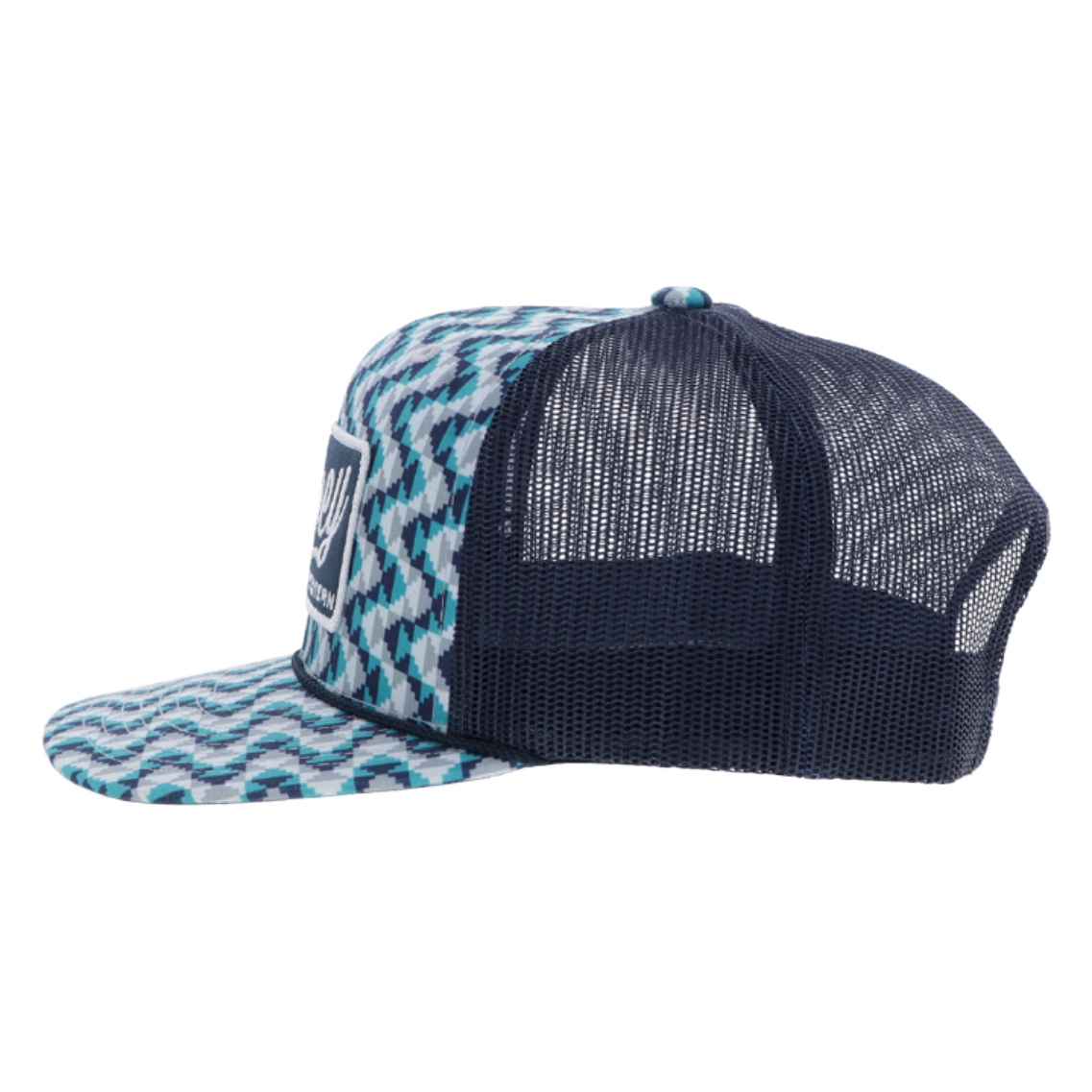 Hooey Men's Lakota Turquoise & Navy Rectangle Trucker Hat 2548T-TQNV