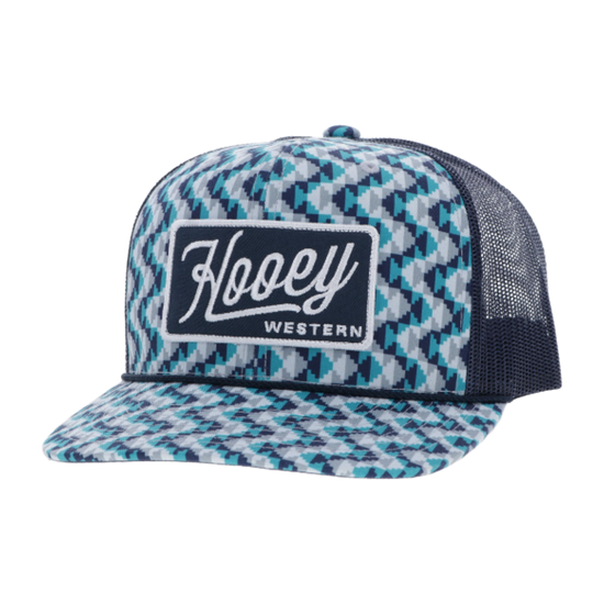 Hooey Men's Lakota Turquoise & Navy Rectangle Trucker Hat 2548T-TQNV