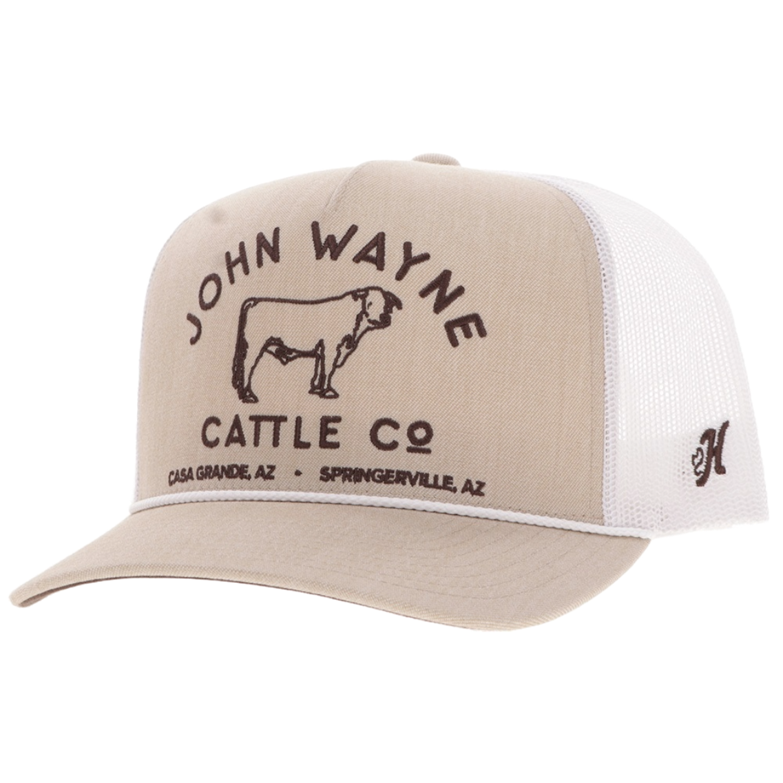 Hooey Men's John Wayne Tan & White Trucker Hat 2566T-TNWH