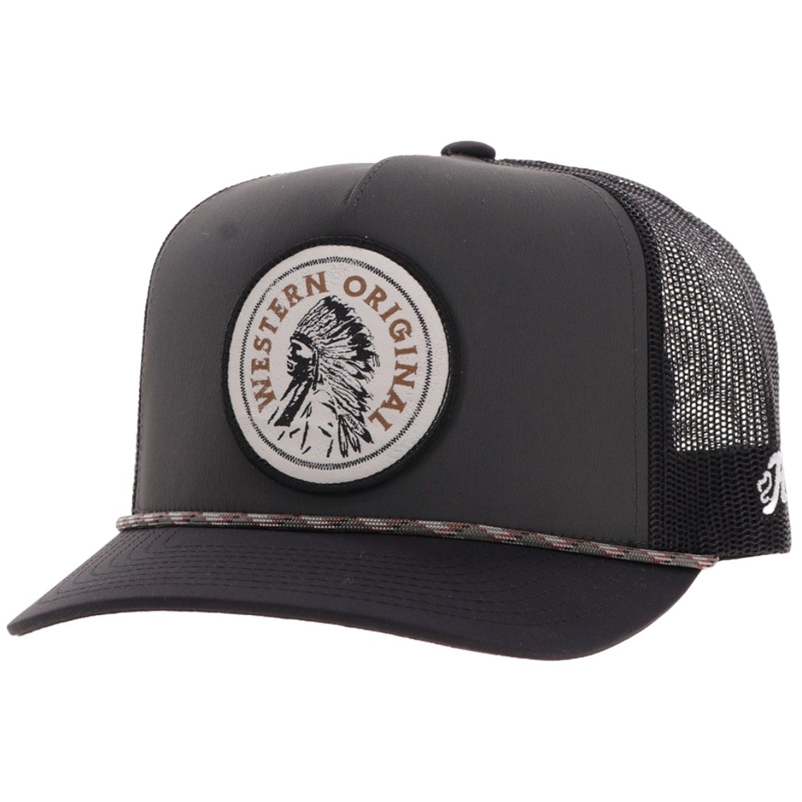 Hooey Men's Quanah Charcoal & Black Trucker Hat 2526T-CHBK