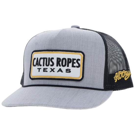 Hooey Men's Grey & Black Cactus Ropes Trucker Hat CR116