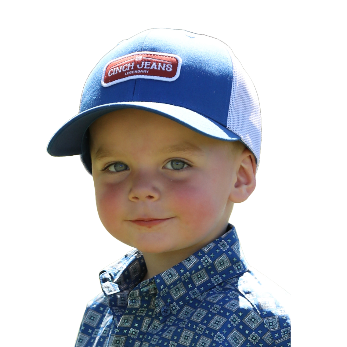 Cinch Boy's Retro Logo Blue Snapback Trucker Cap MCC0606035
