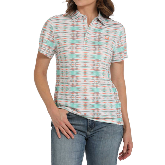 Cinch Ladies Southwestern Multicolor Athletic Polo Shirt MSK7910002