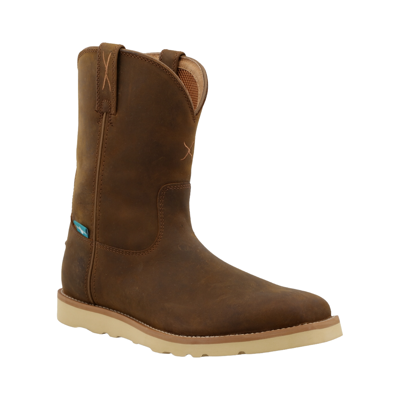 Twisted X Men's Distressed Saddle Wedge Sole Pull On Work Boots MCBW001