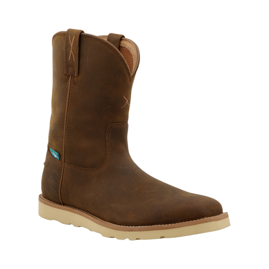 Twisted X Men's Distressed Saddle Wedge Sole Pull On Work Boots MCBW001