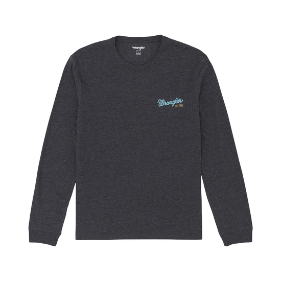 Wrangler Men's Cowboy Graphic Caviar Grey Heather T-Shirt 112365697
