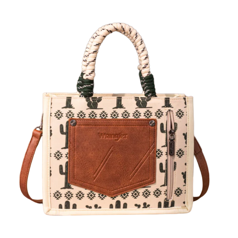 Wrangler Ladies Cactus Print Beige Tote/Crossbody WG206-8122BG