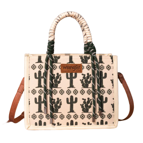 Wrangler Ladies Cactus Print Beige Tote/Crossbody WG206-8122BG