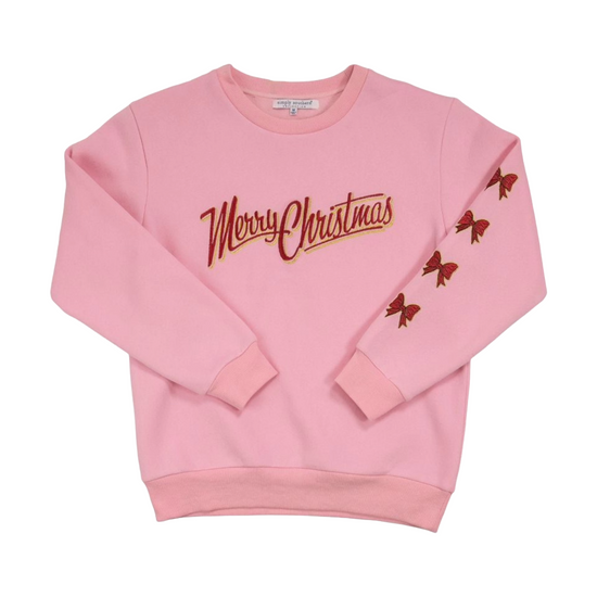 Simply Southern Ladies Dilara Pink Merry Christmas Crew Sweatshirt 0225-CRW-DILARA-MERRY