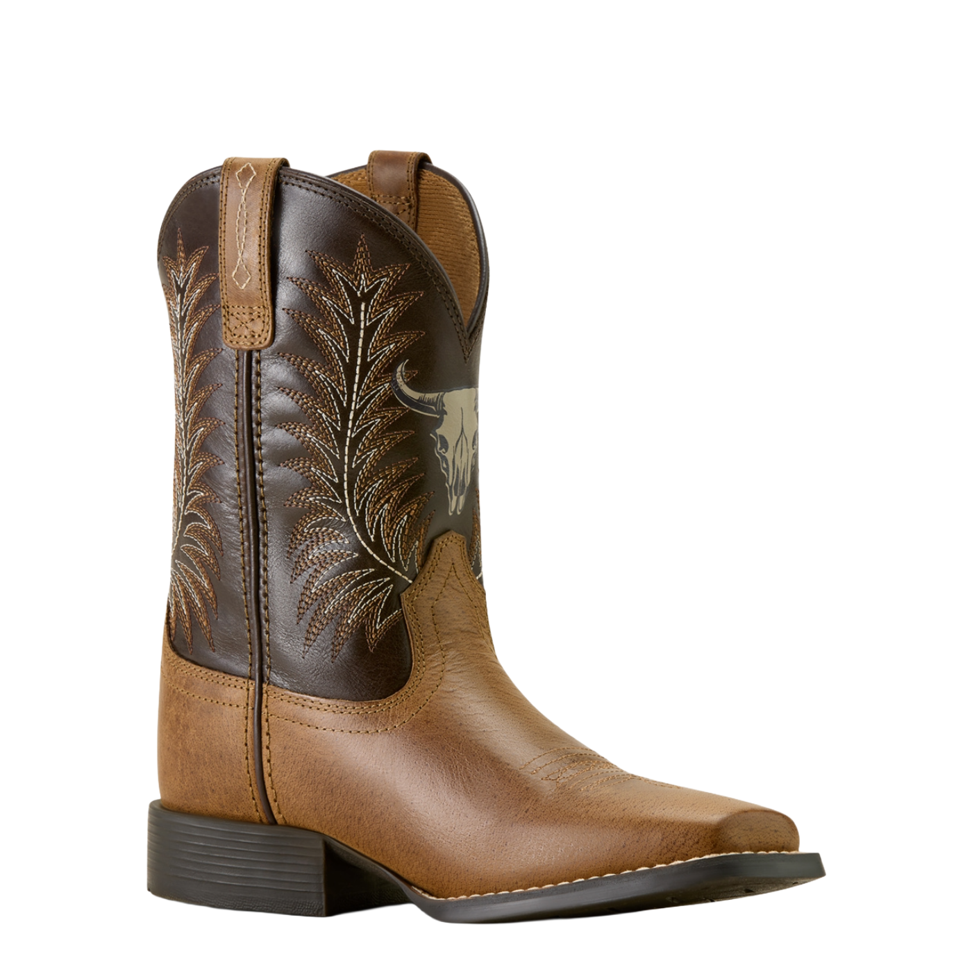 Ariat Boy's Stampede Wide Square Toe Desert Brown Western Boots 10063827
