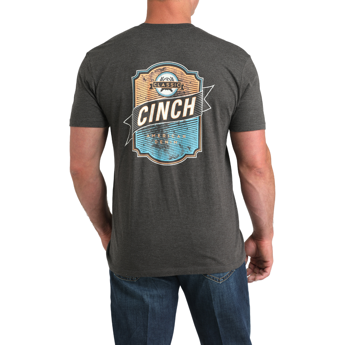 Cinch Men's Charcoal Grey American Denim T-Shirt MTT1690691