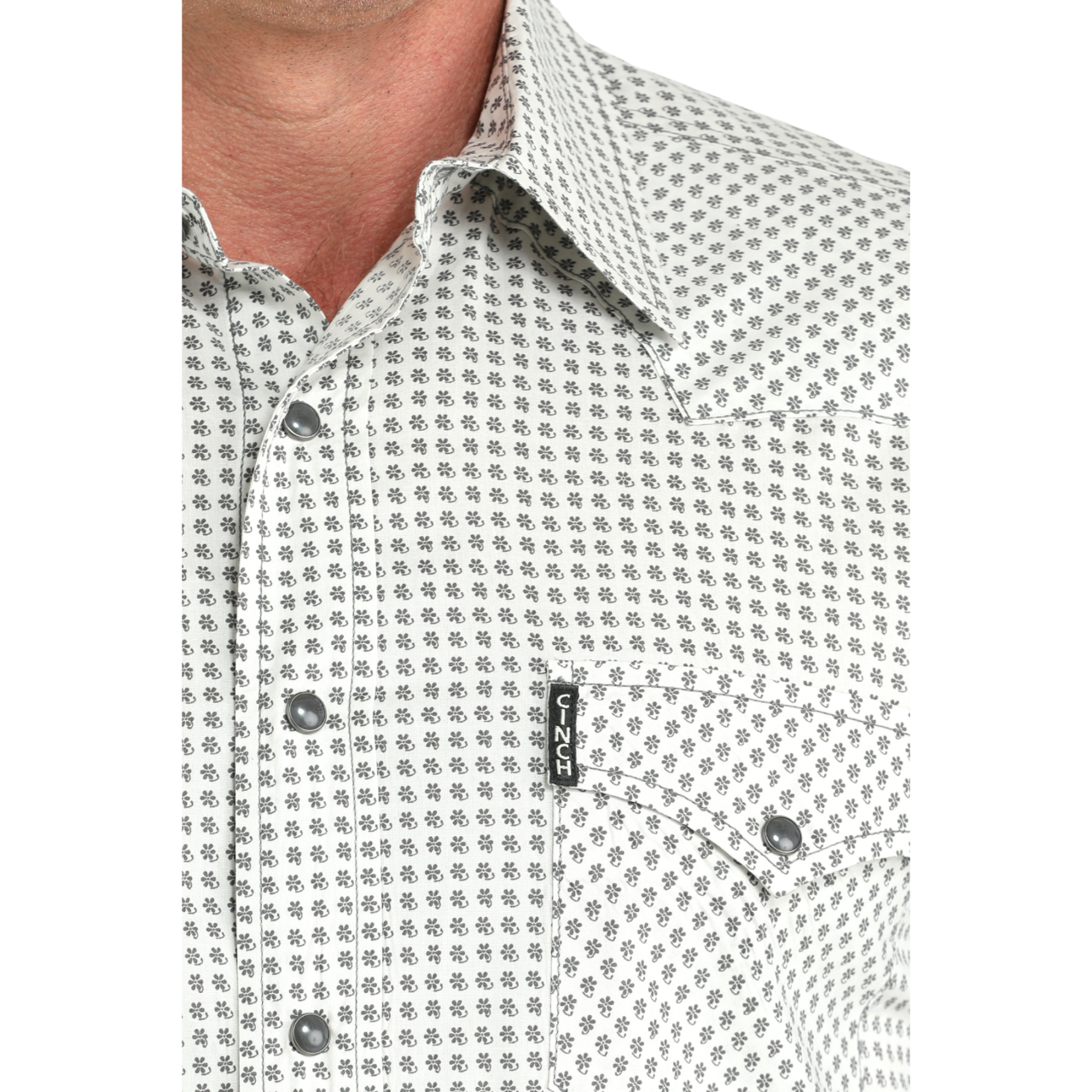 Cinch Men's Long Sleeve Cream Printed Button Down Shirt MTW1303091