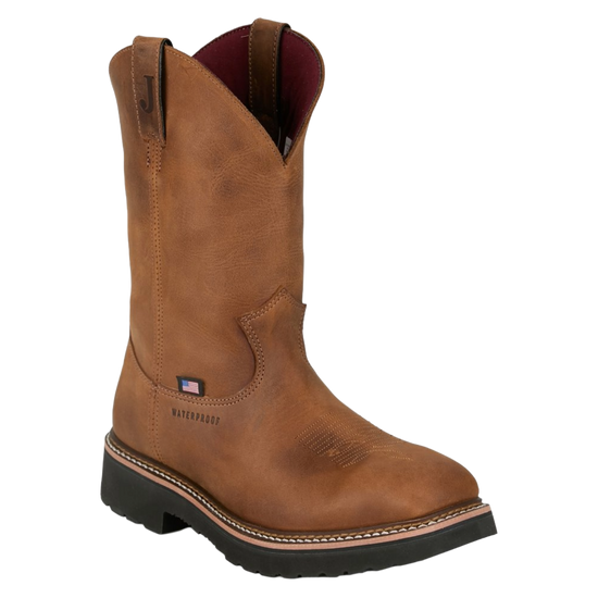 Justin Men's Ames Steel Toe Walnut Brown Work Boots HL4225