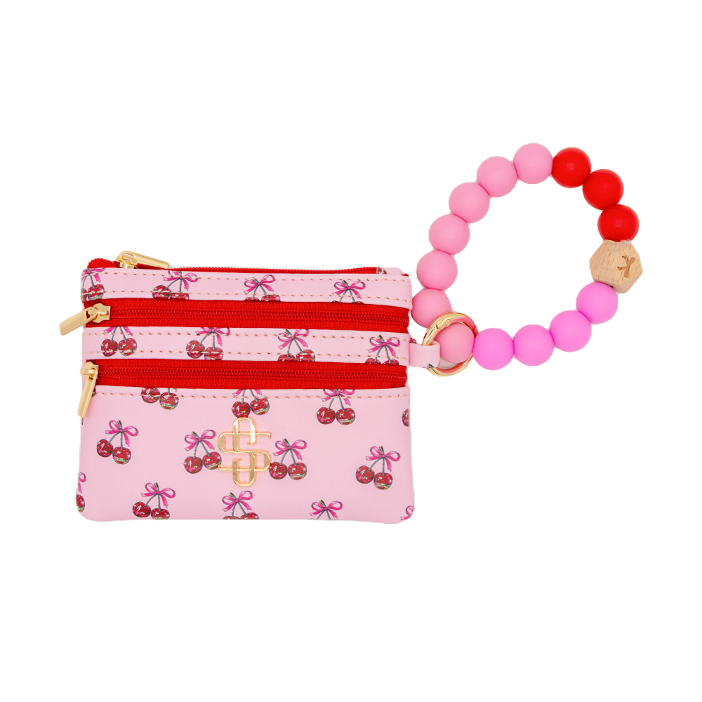 Simply Southern Ladies Pink Cherry Wristlet Wallet 0225-BEADBANGLEWLT-CHRY
