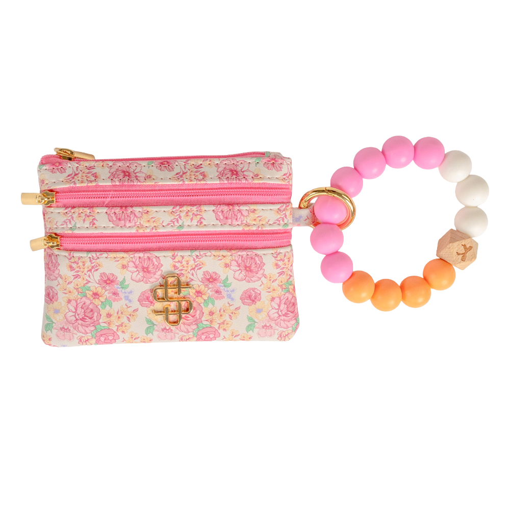 Simply Southern Ladies Light Bloom Wristlet Wallet 0225-BEADBANGLEWLT-LTBLM