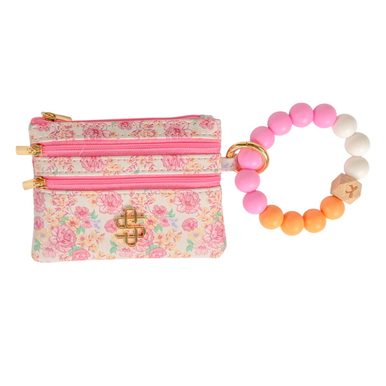 Simply Southern Ladies Light Bloom Wristlet Wallet 0225-BEADBANGLEWLT-LTBLM