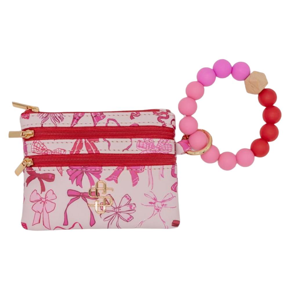 Simply Southern Ladies Pink Bow Wristlet Wallet 0225-BEADBANGLEWLT-BOW