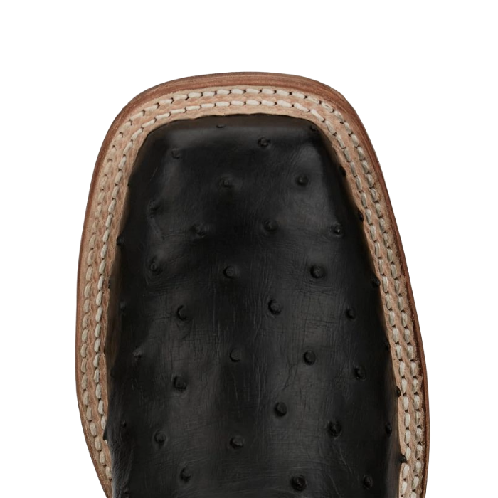Justin Men's Pascoe 13" Full Quill Ostrich Black Western Boot 8070