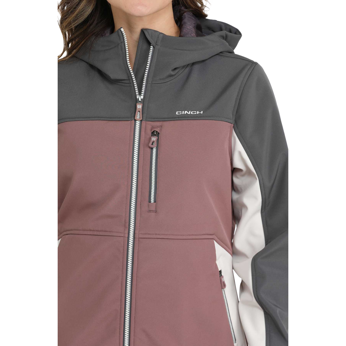 Cinch Color Cinch Ladies Multi Color-Block Bonded Full Zip Jacket MAJ9844003