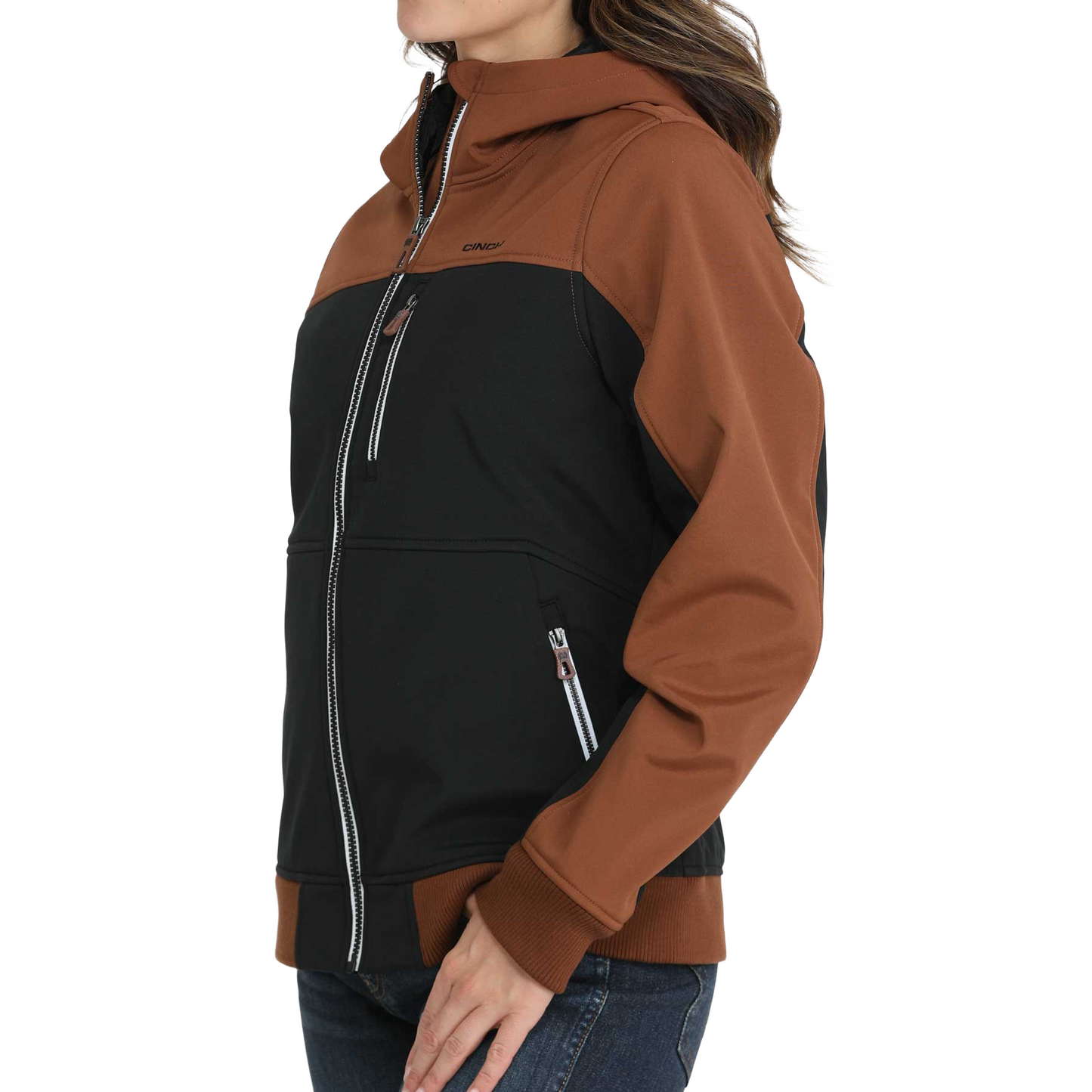Cinch Ladies Brown Color-Block Bonded Full Zip Jacket MAJ9844004