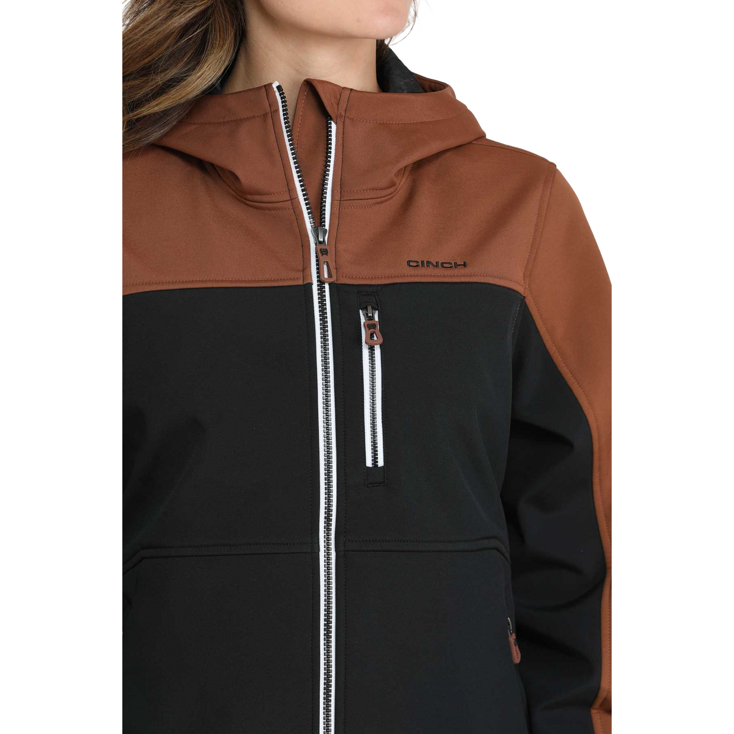 Cinch Ladies Brown Color-Block Bonded Full Zip Jacket MAJ9844004