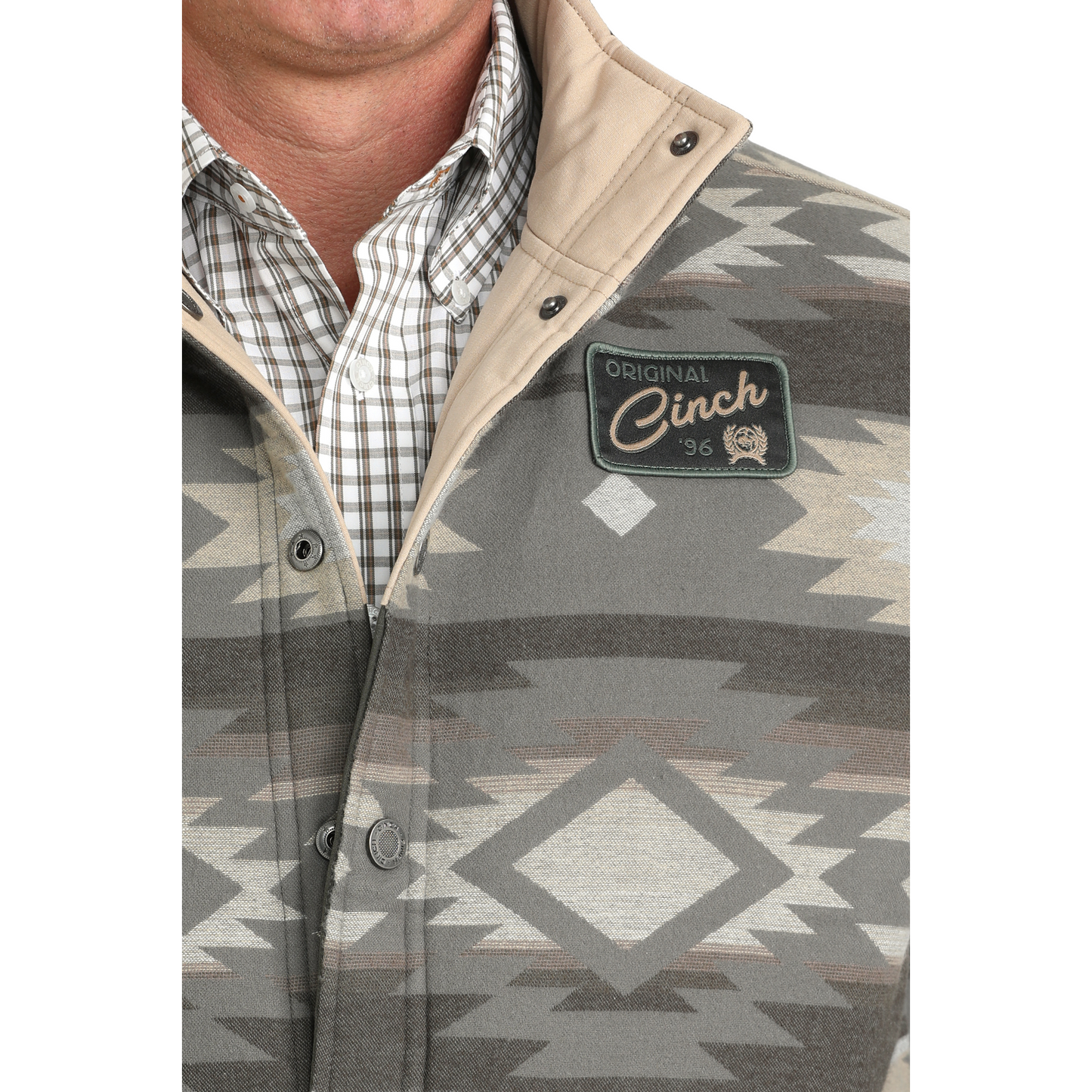 Cinch Men's Olive Green Reversible Aztec Vest MWV1910002