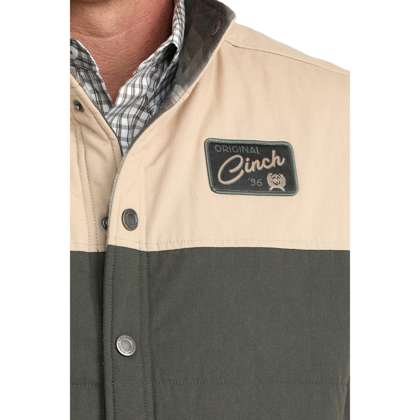 Cinch Men's Olive Green Reversible Aztec Vest MWV1910002