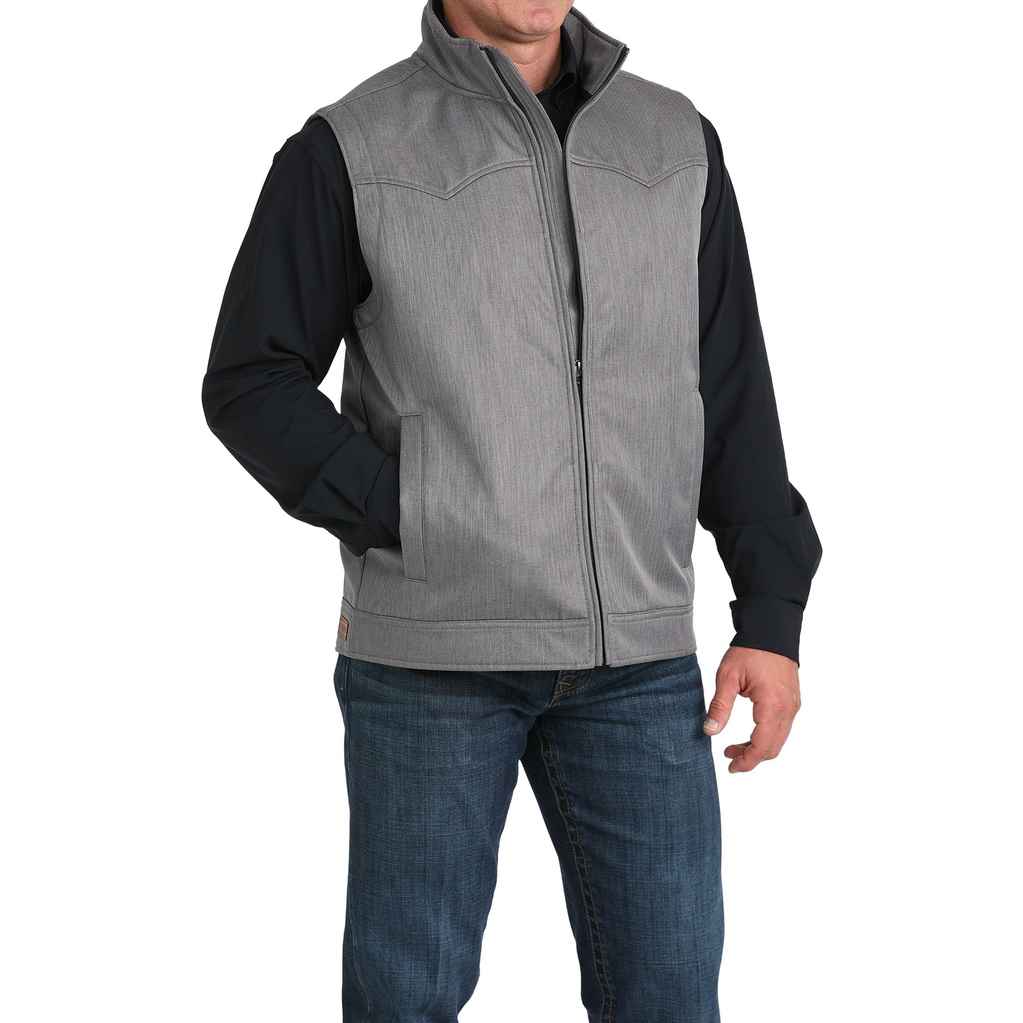 Cinch Men's Conceal Carry Grey Bonded Vest MWV1592005