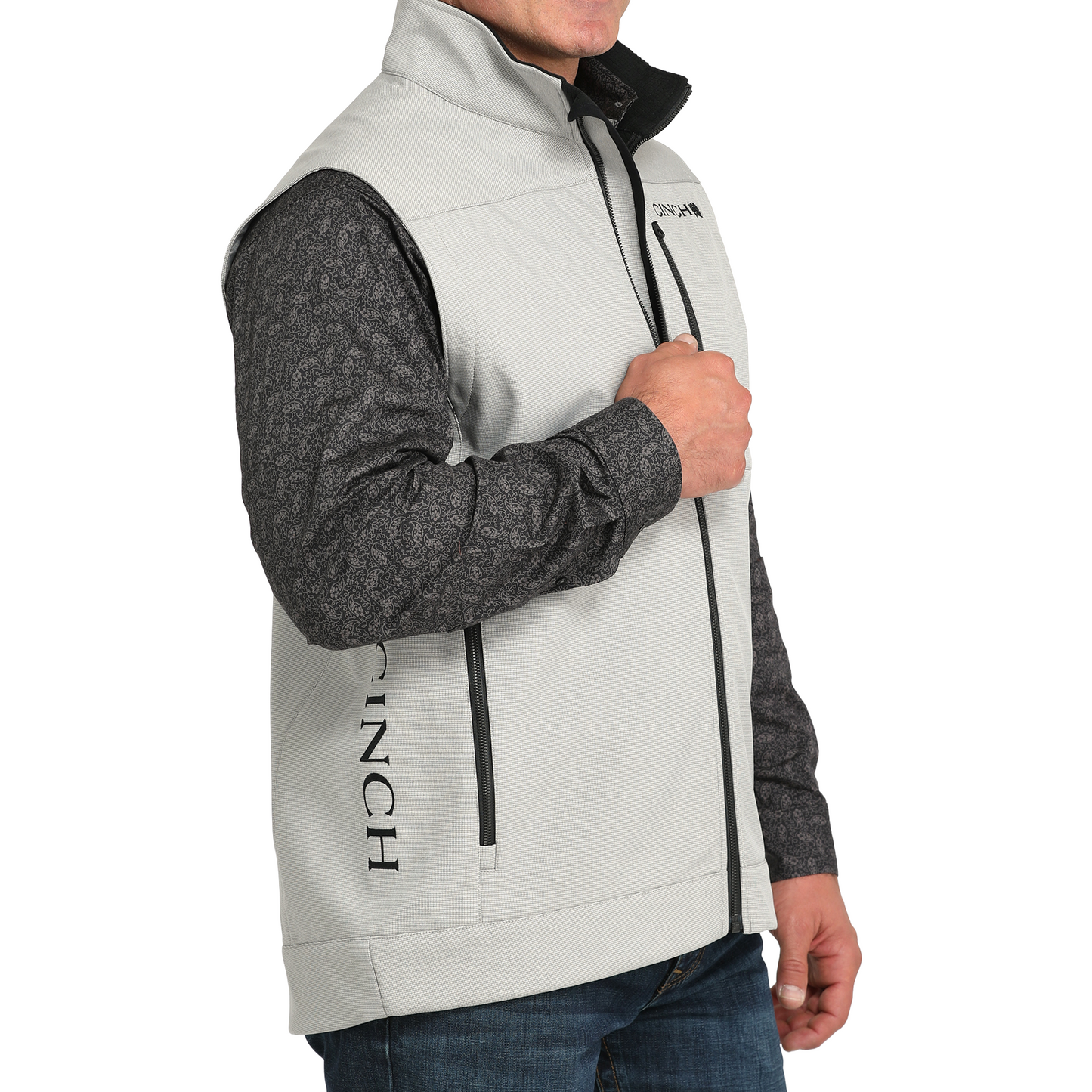 Cinch Men's Light Grey Bonded Vest MWV1515027